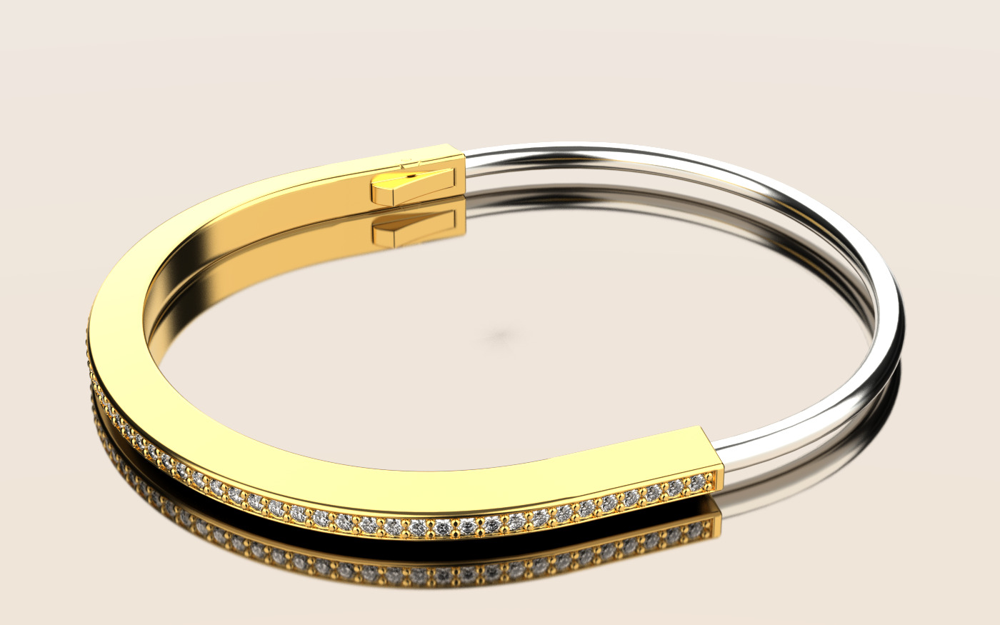 lock bracelet 2 3D print model_1
