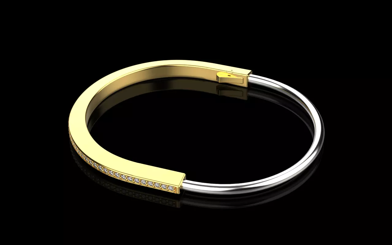 lock bracelet 2 3D print model_0
