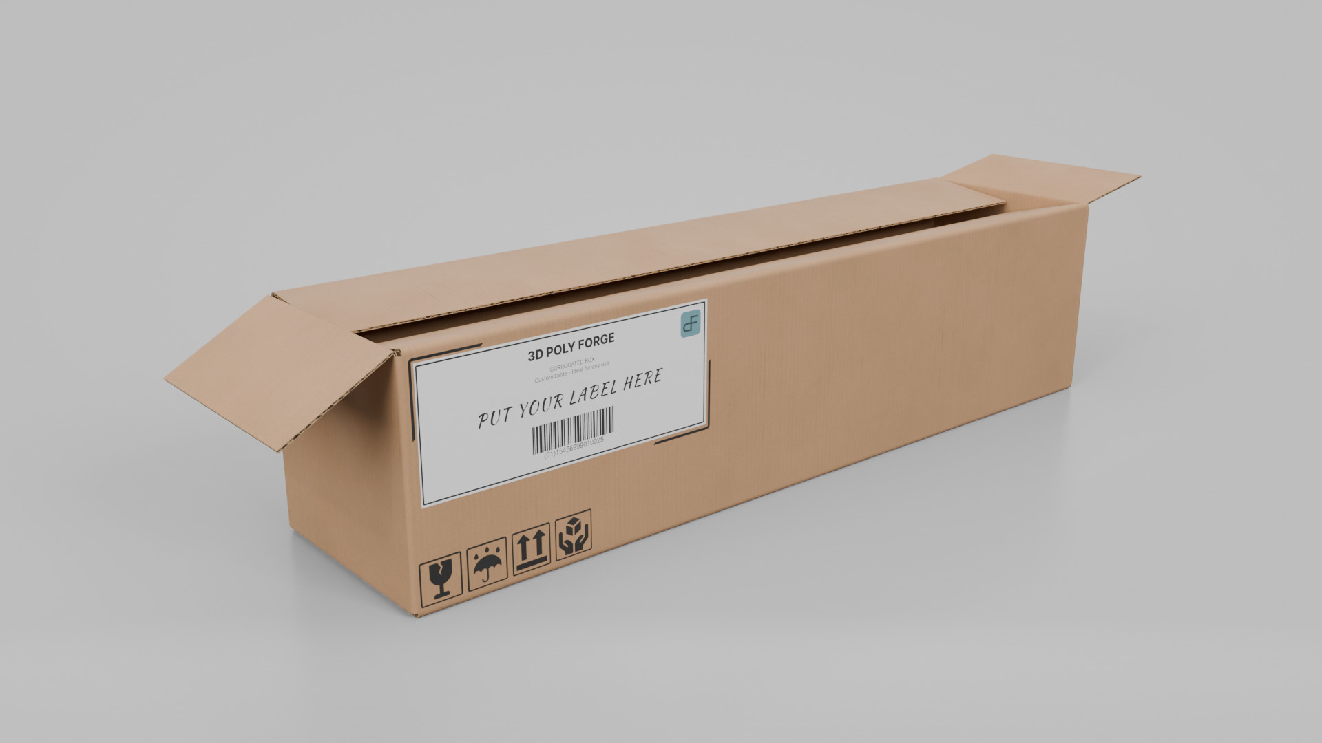 Cardboard Box R-282 - Rigged and Customizable Low-poly 3D model_7