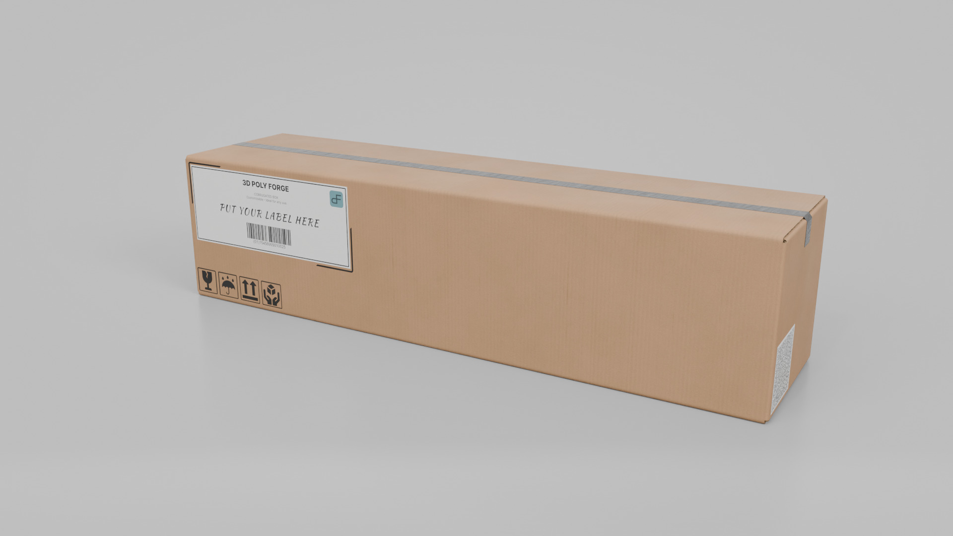 Cardboard Box R-282 - Rigged and Customizable Low-poly 3D model_3