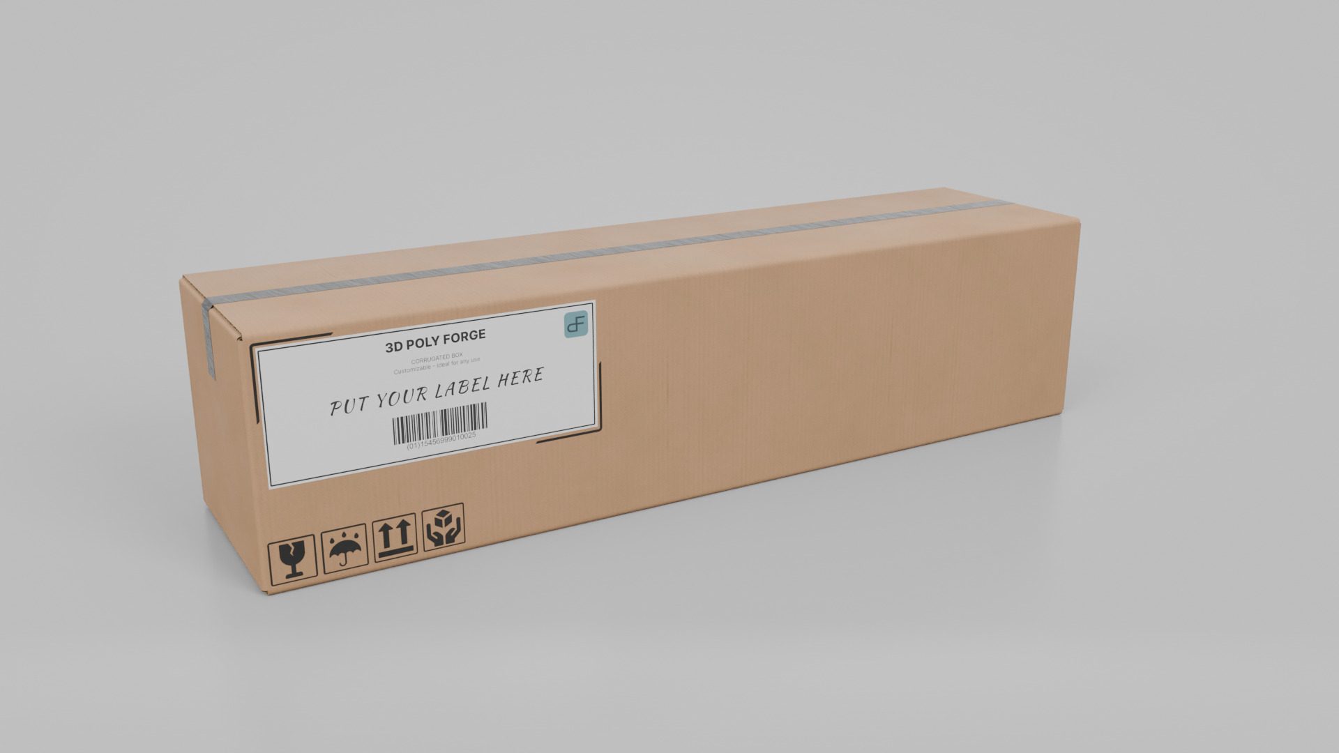 Cardboard Box R-282 - Rigged and Customizable Low-poly 3D model_2