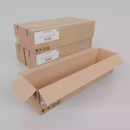 Cardboard Box R-282 - Rigged and Customizable Low-poly 3D model