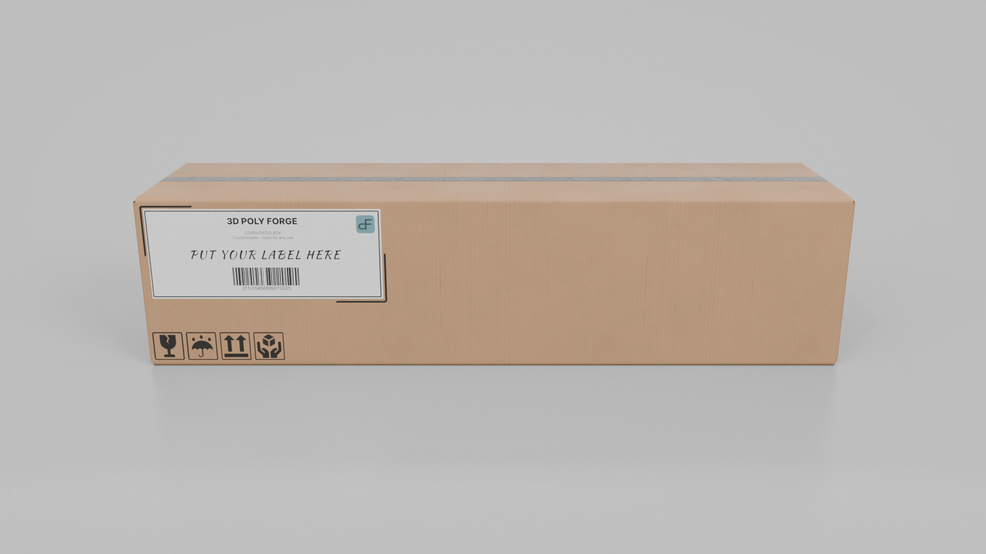 Cardboard Box R-282 - Rigged and Customizable Low-poly 3D model_4