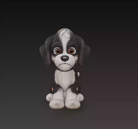 Dog Realistic 3D Model Basic - Low Poly Realistic 