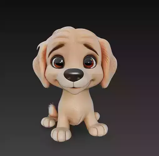 Dog Realistic 3D Model Basic - Low Poly Realistic Low-poly 3D model