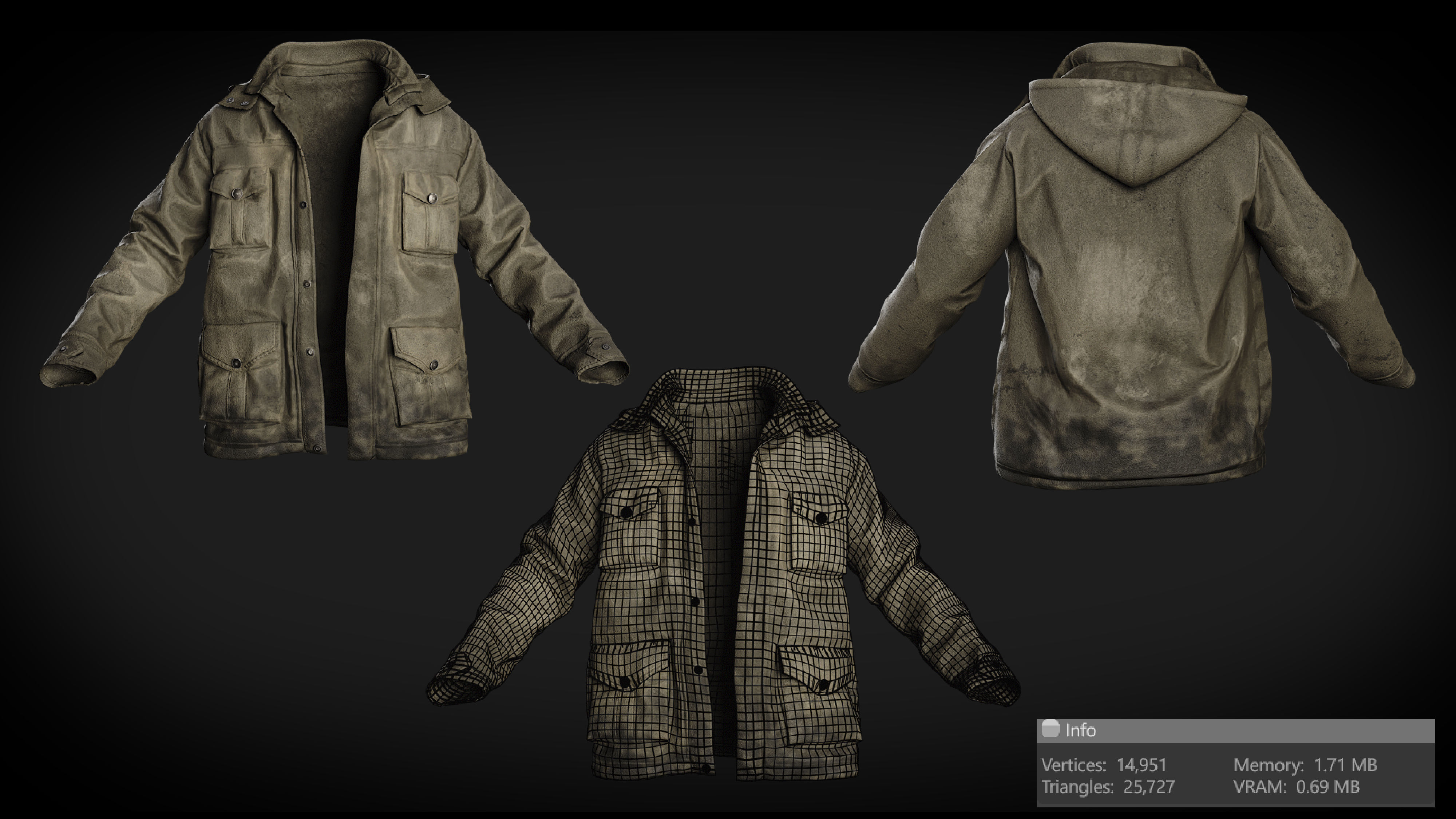 Urban Survival Metahuman Clothing UE project Low-poly 3D model_4