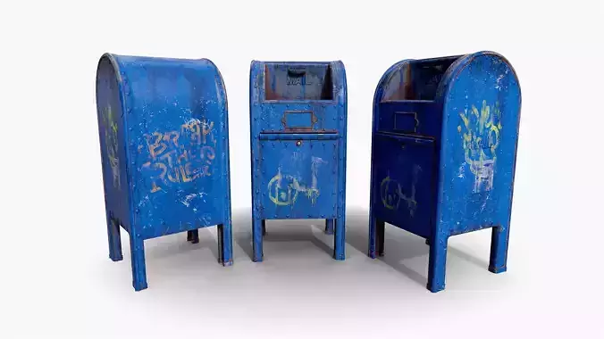 Mail box Low-poly 3D model