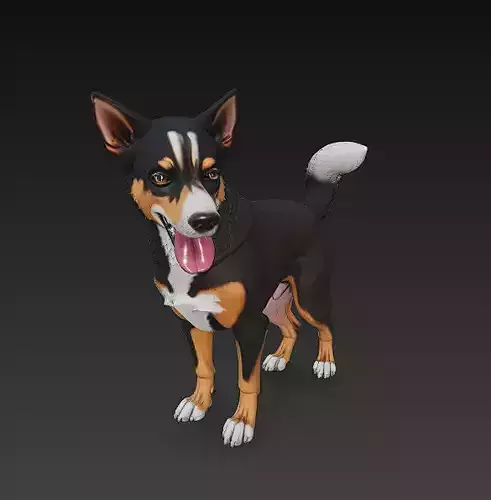 Dog Realistic 3D Model Basic - Low Poly Realistic