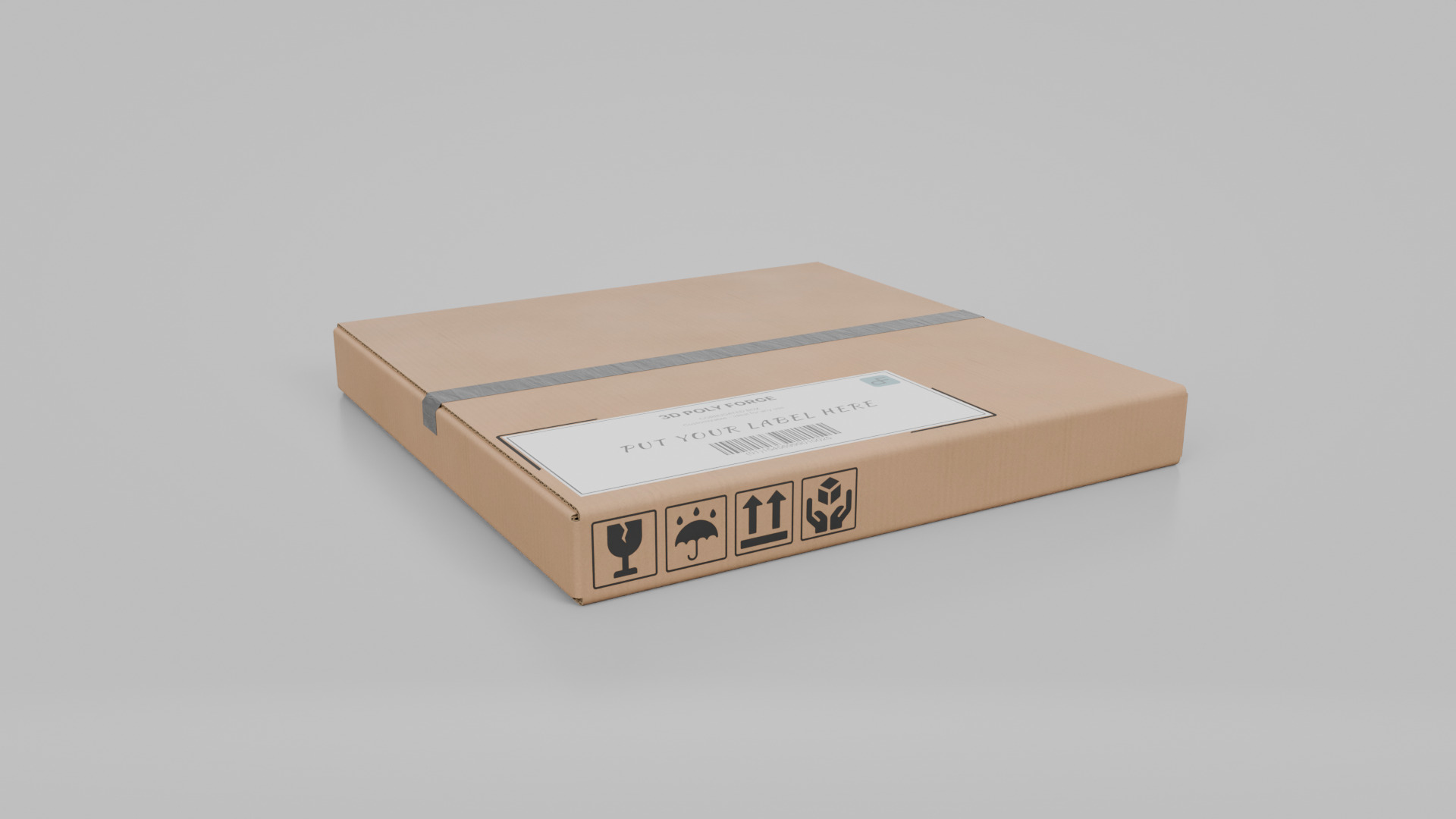 Cardboard Box R-440 - Rigged and Customizable Low-poly 3D model_2