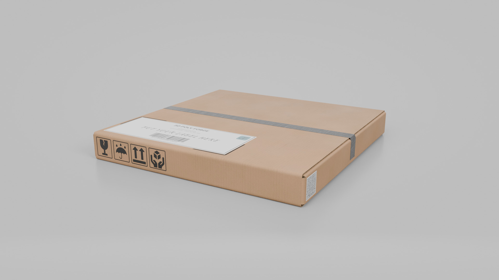Cardboard Box R-440 - Rigged and Customizable Low-poly 3D model_3
