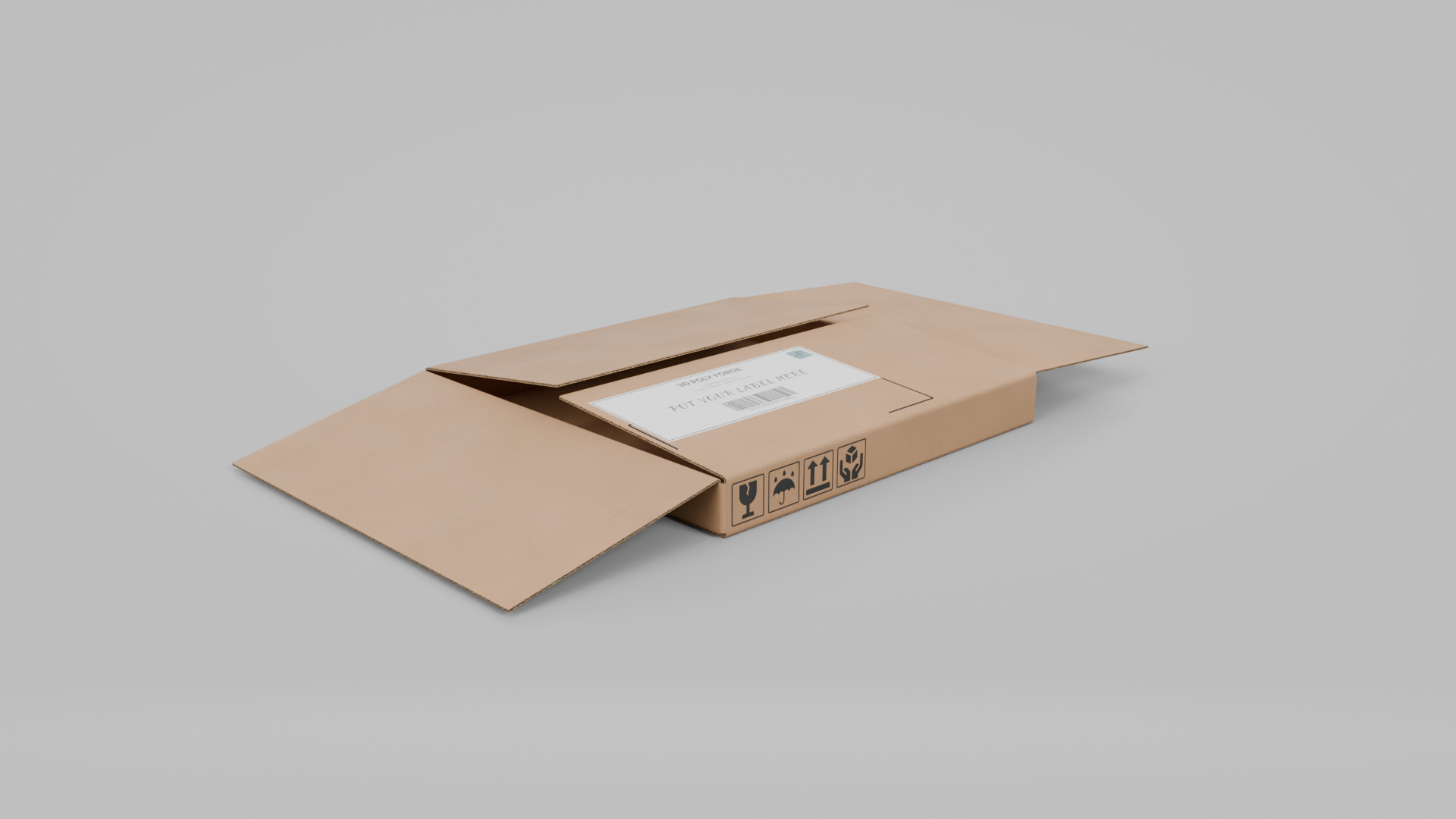 Cardboard Box R-440 - Rigged and Customizable Low-poly 3D model_7