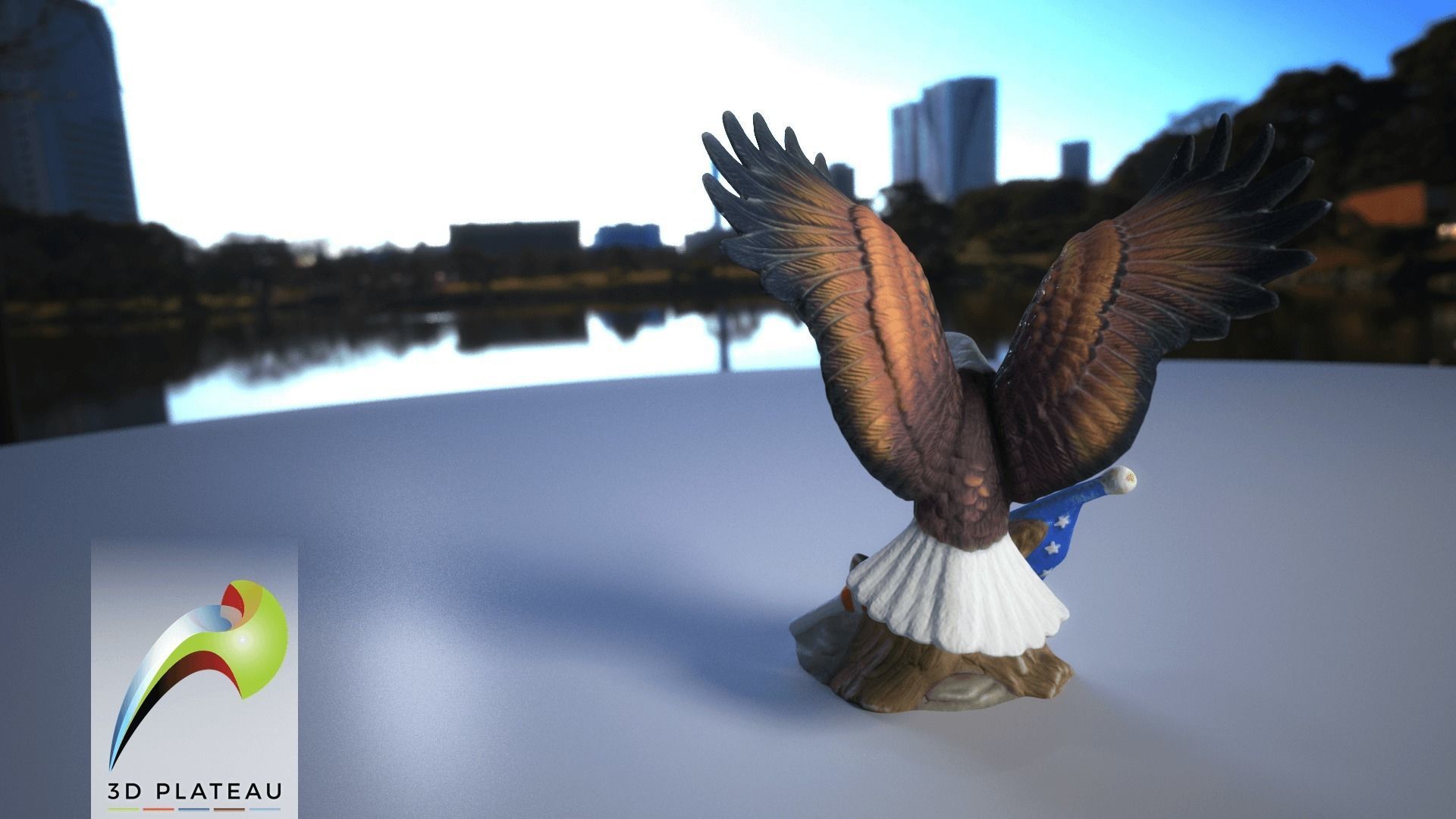 0001-10 Flag Eagle 3D print model_1