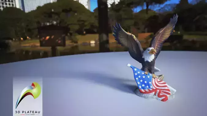 0001-10 Flag Eagle 3D print model