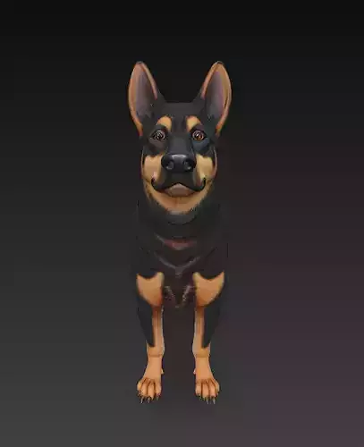 Dog Realistic 3D Model Basic - Low Poly Realistic