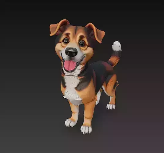 Dog Realistic 3D Model Basic - Low Poly Realistic
