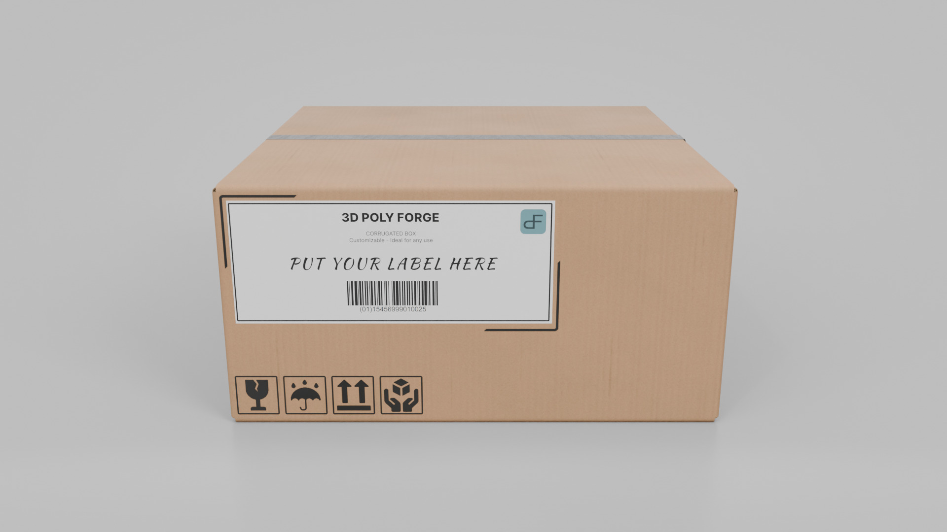 Cardboard Box R-442 - Rigged and Customizable Low-poly 3D model_4