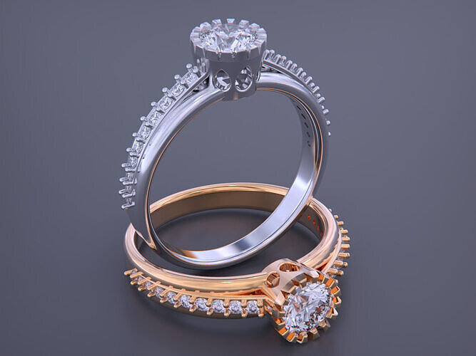 Solitaire Diamond Ring 3D print model