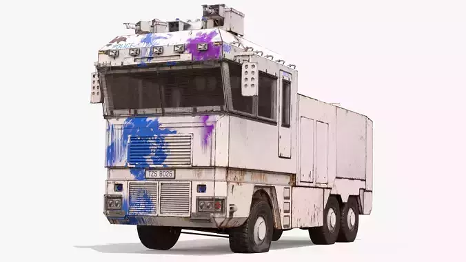 Police Car Water Cannon Hight Poly