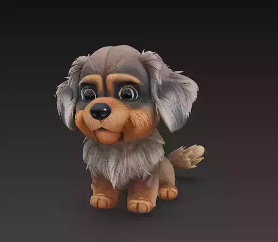 Dog Realistic 3D Model Basic - Low Poly Realistic