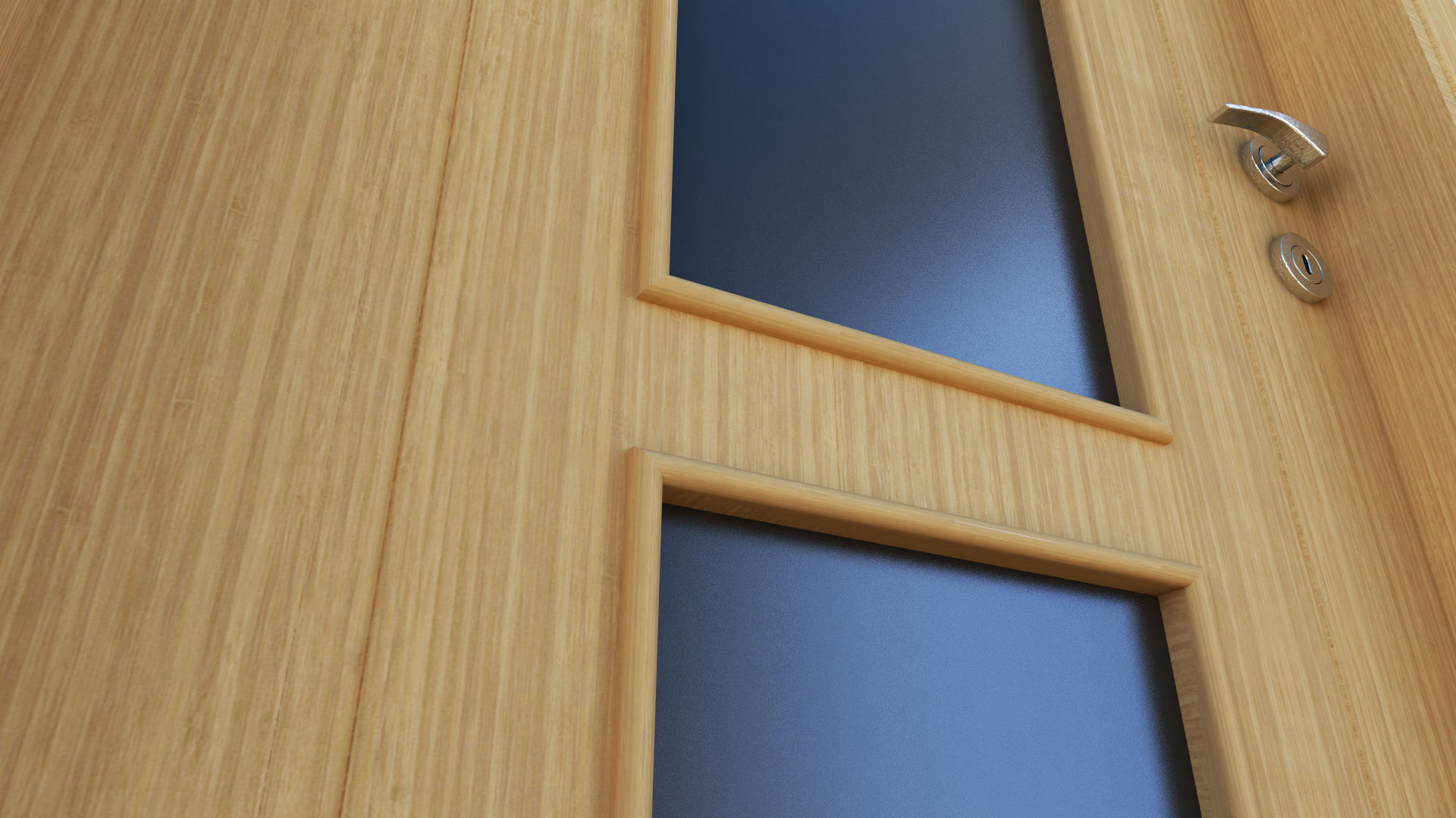 Interior Door - Mute 6-6C - Bamboo Texture - Real Size  3D model_2