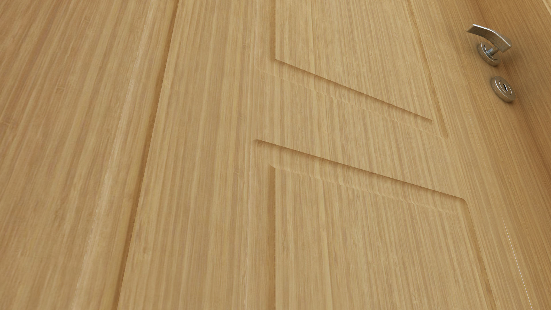 Interior Door - Mute 6-6C - Bamboo Texture - Real Size  3D model_1