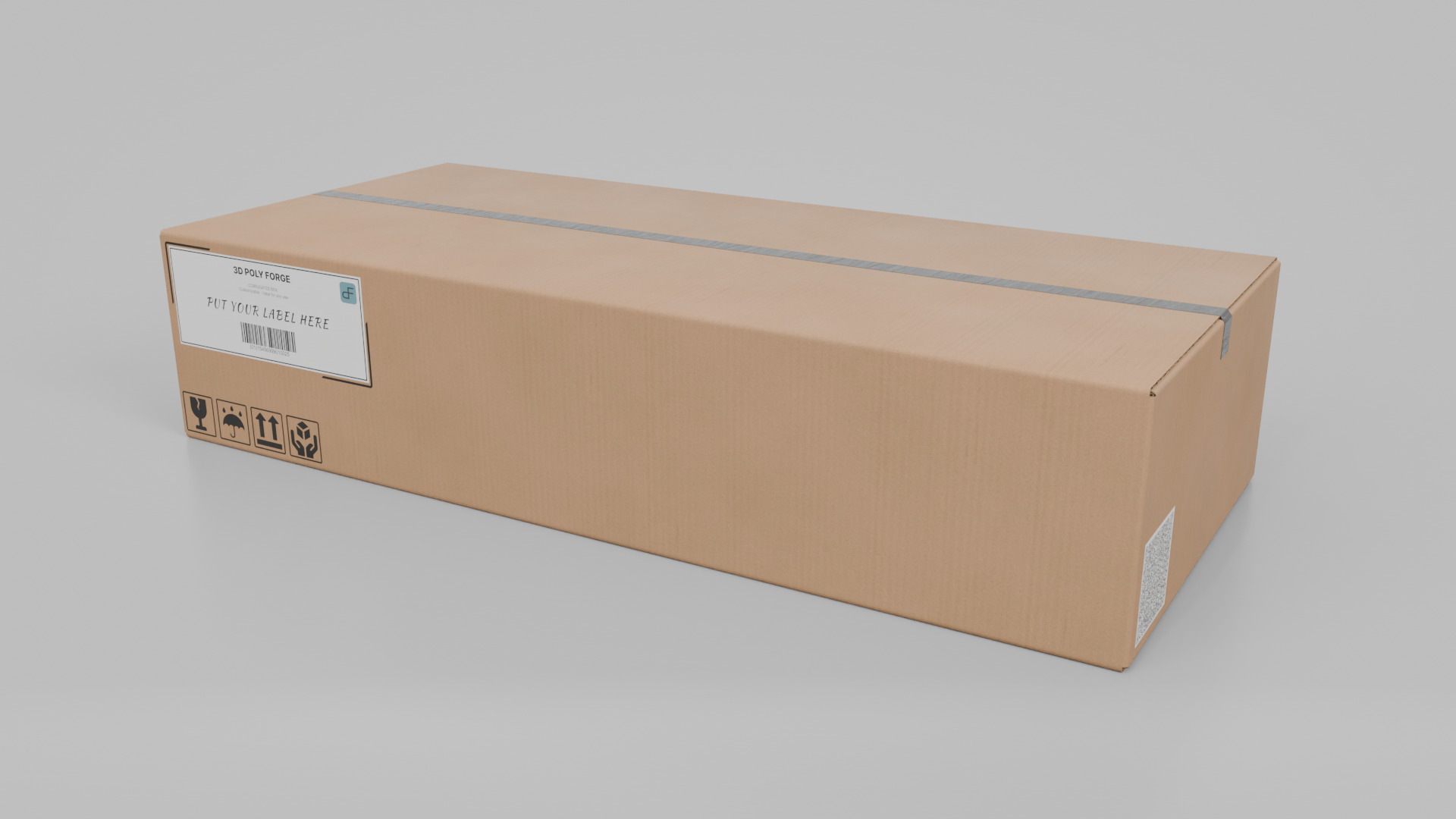 Cardboard Box R-492 - Rigged and Customizable Low-poly 3D model_3