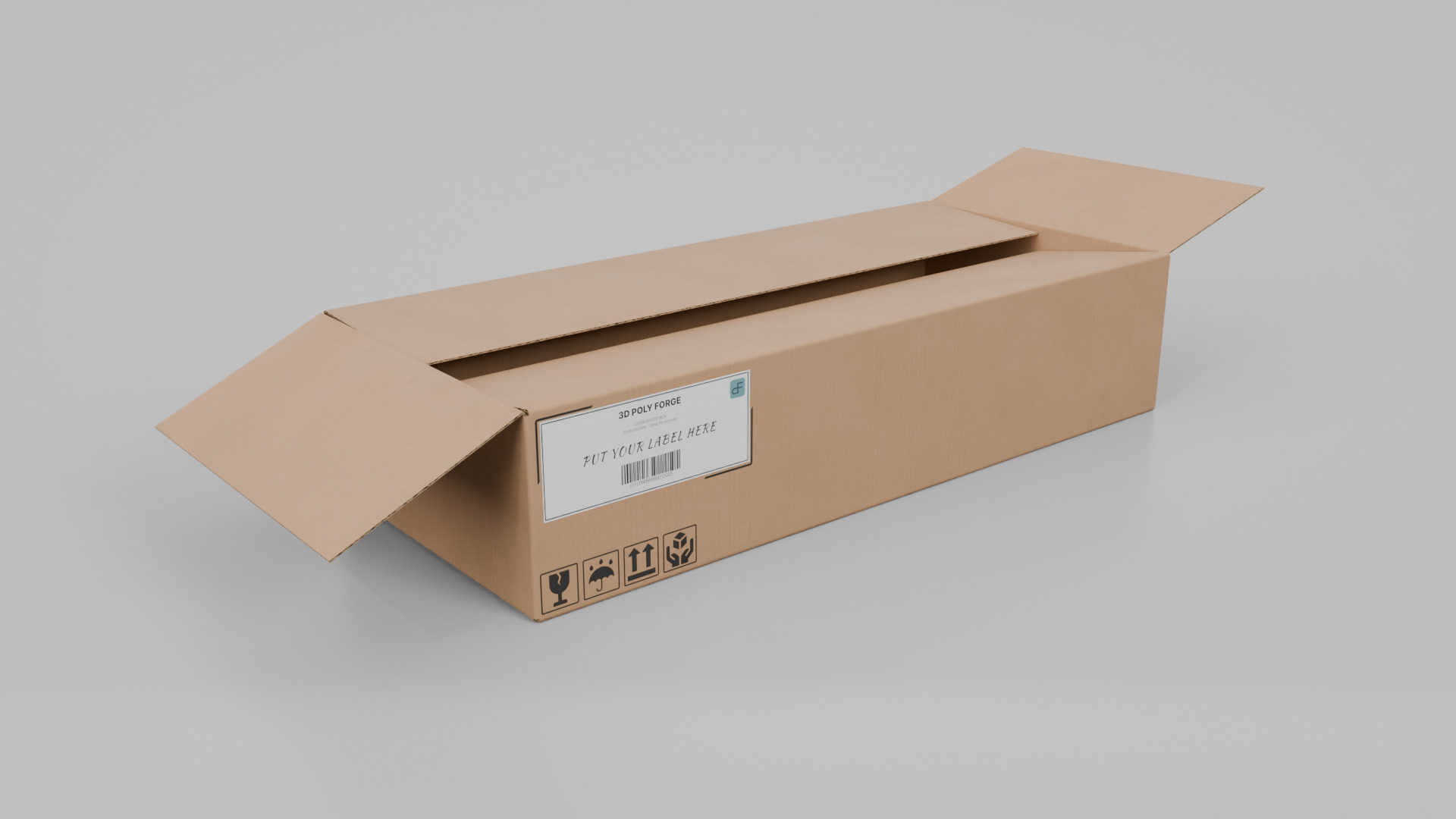 Cardboard Box R-492 - Rigged and Customizable Low-poly 3D model_7