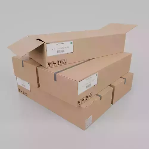 Cardboard Box R-492 - Rigged and Customizable Low-poly 3D model
