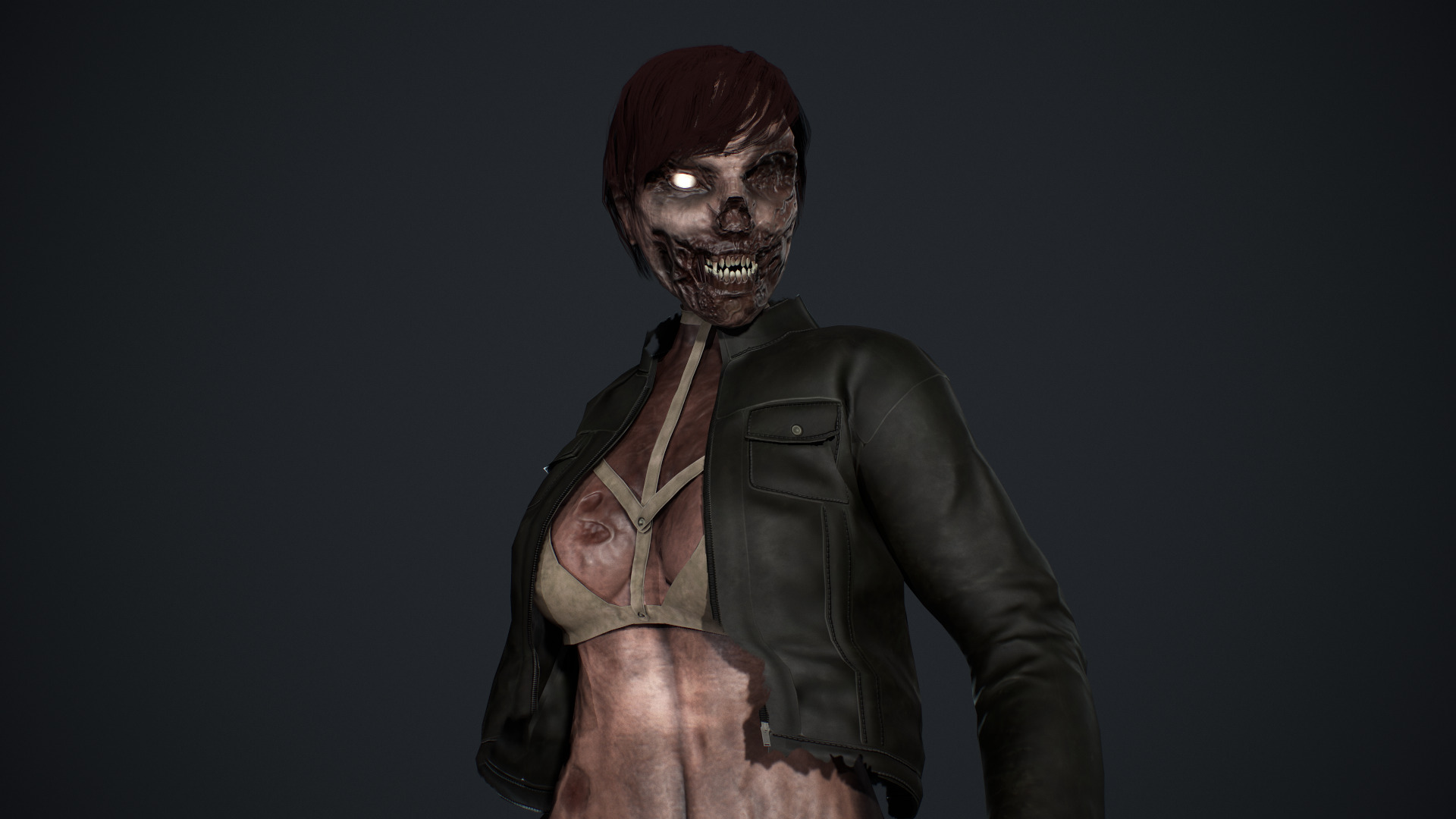 Zombie Girl Low-poly 3D model_15