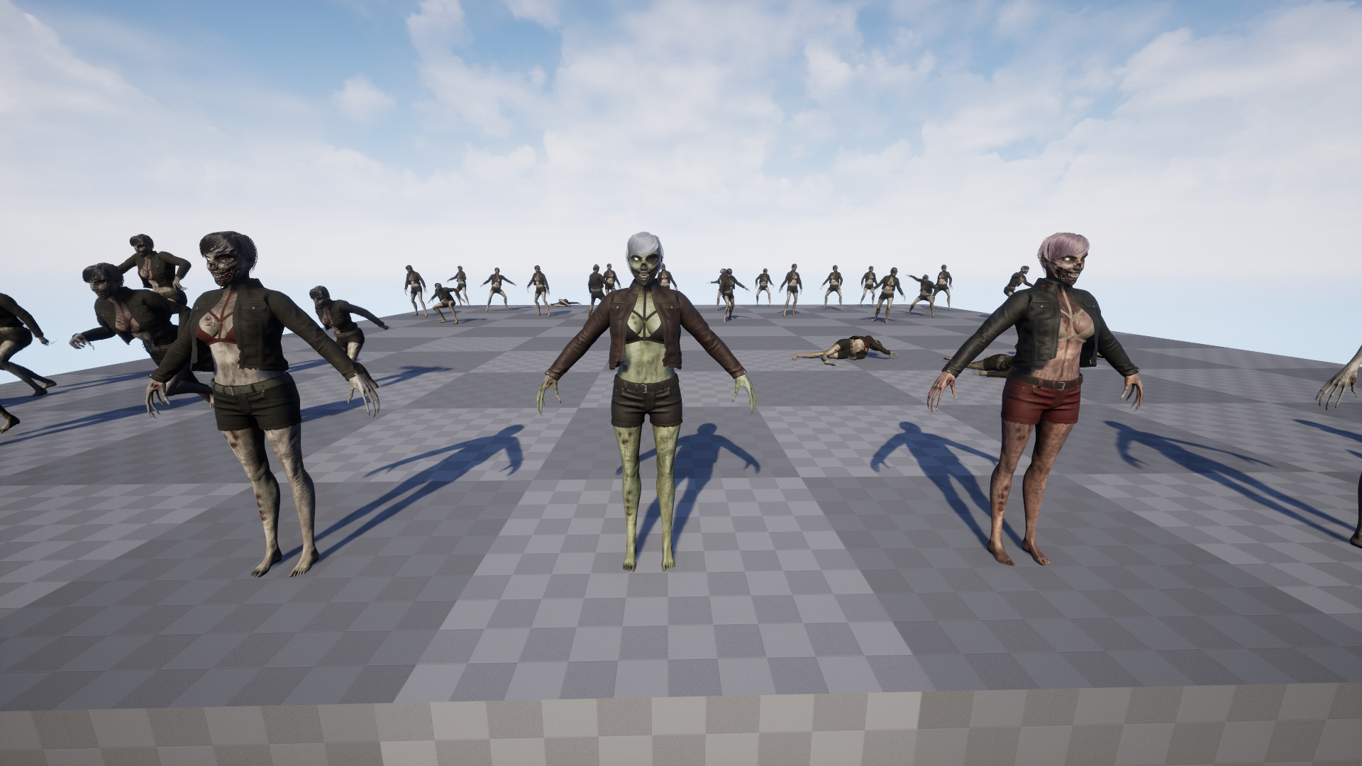 Zombie Girl Low-poly 3D model_16