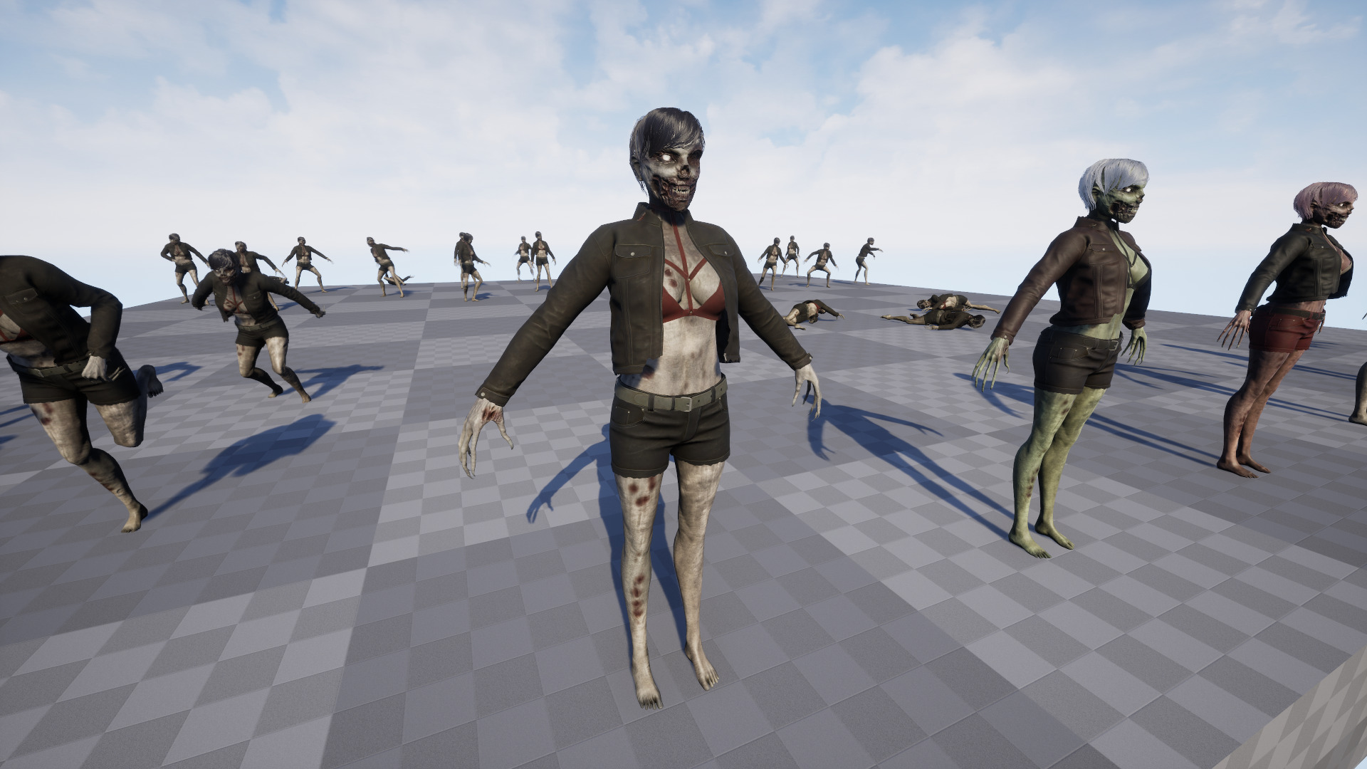 Zombie Girl Low-poly 3D model_18