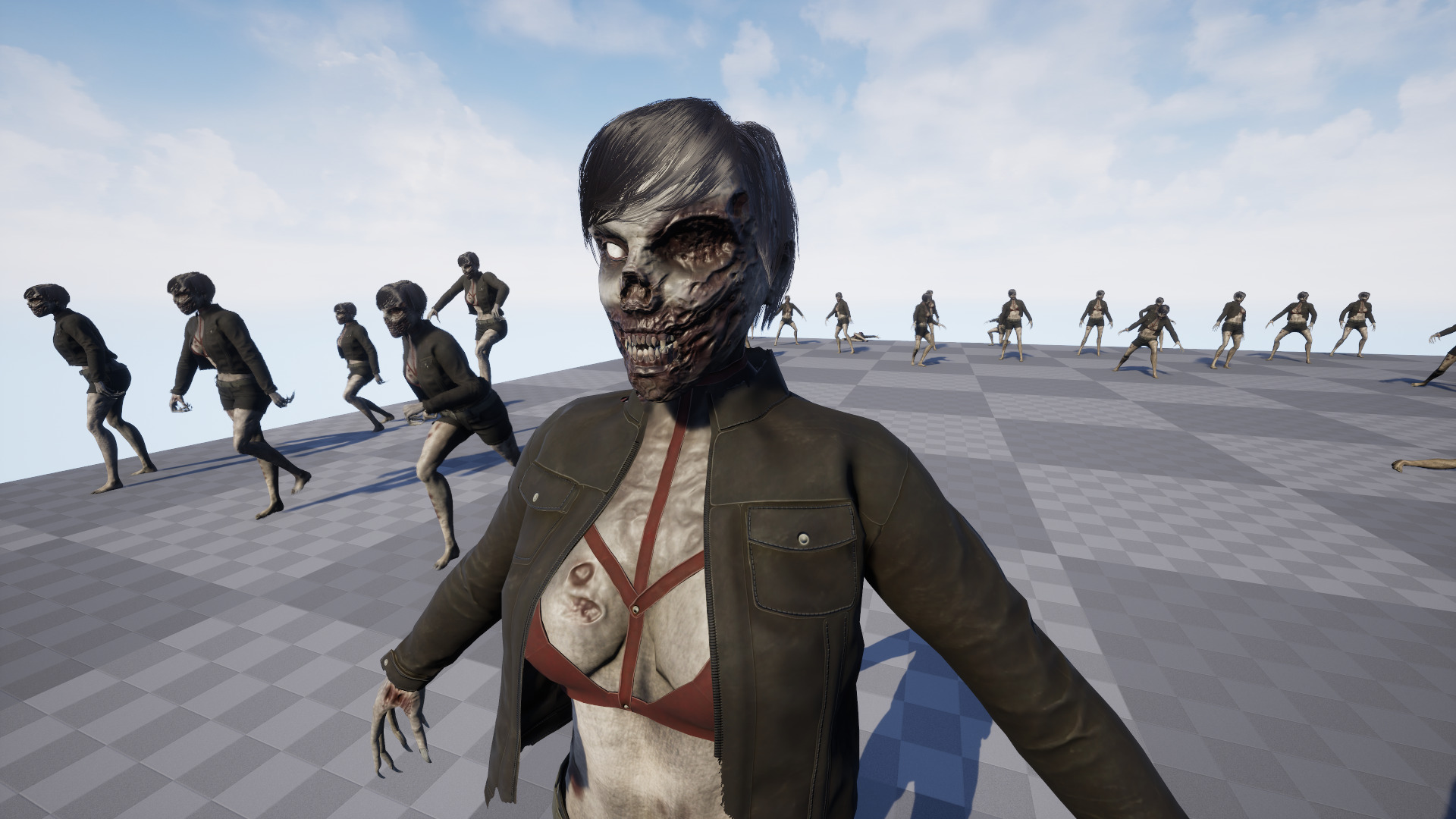 Zombie Girl Low-poly 3D model_20