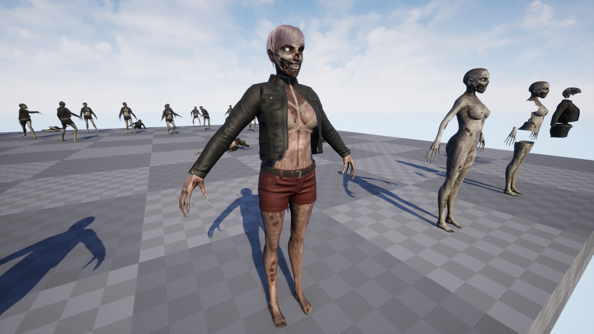 Zombie Girl Low-poly 3D model_22