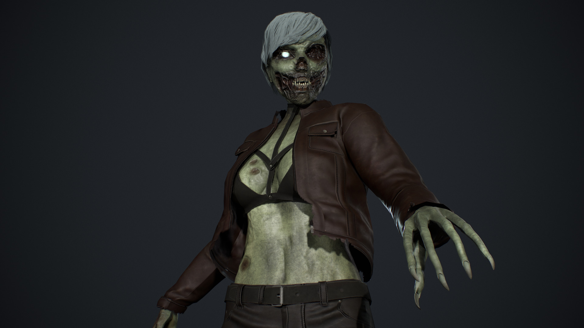 Zombie Girl Low-poly 3D model_14