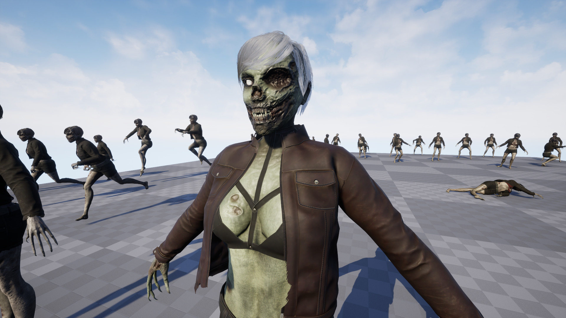 Zombie Girl Low-poly 3D model_19