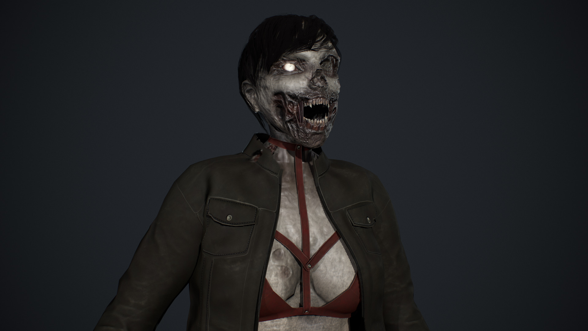 Zombie Girl Low-poly 3D model_11