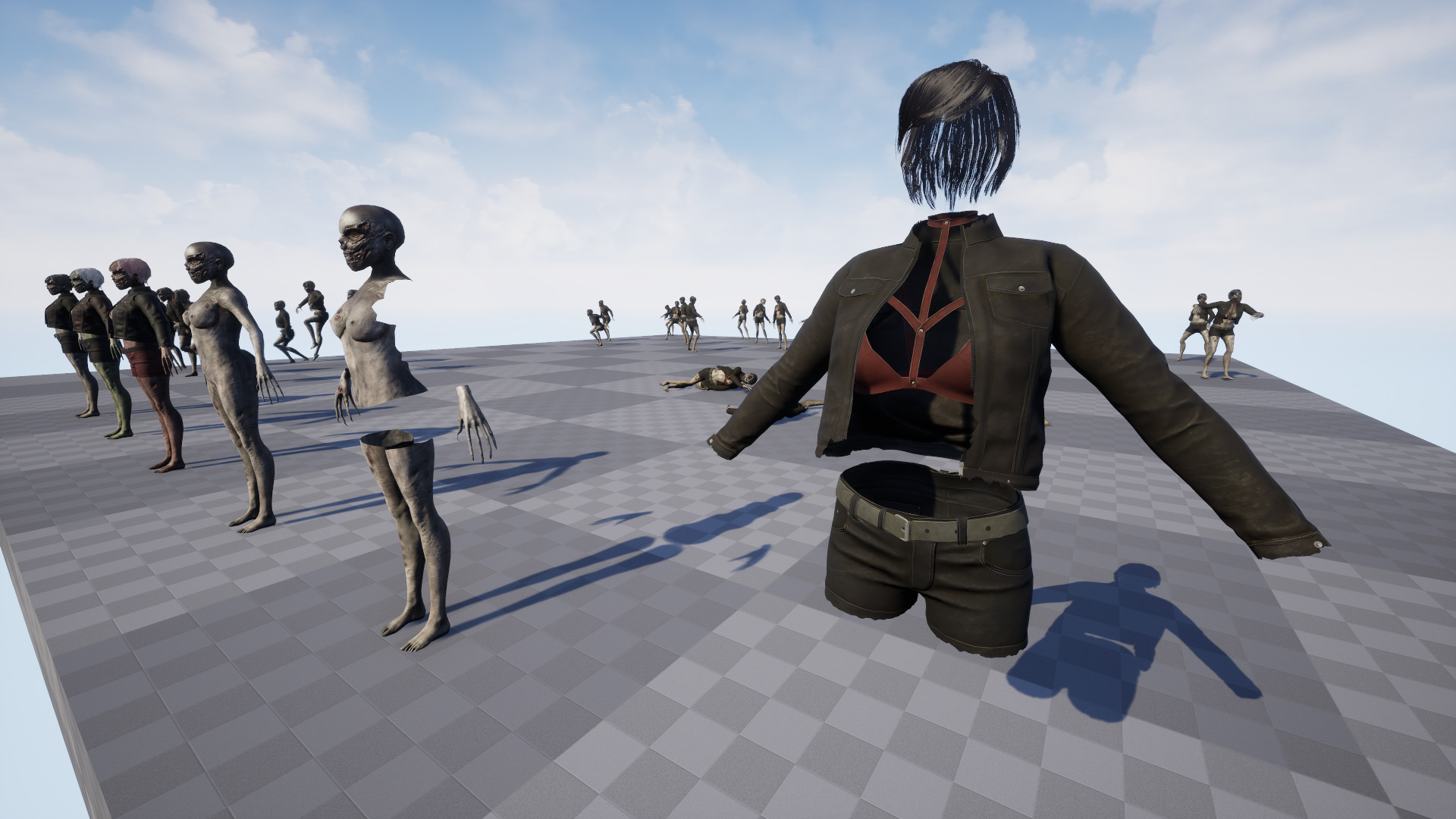 Zombie Girl Low-poly 3D model_21