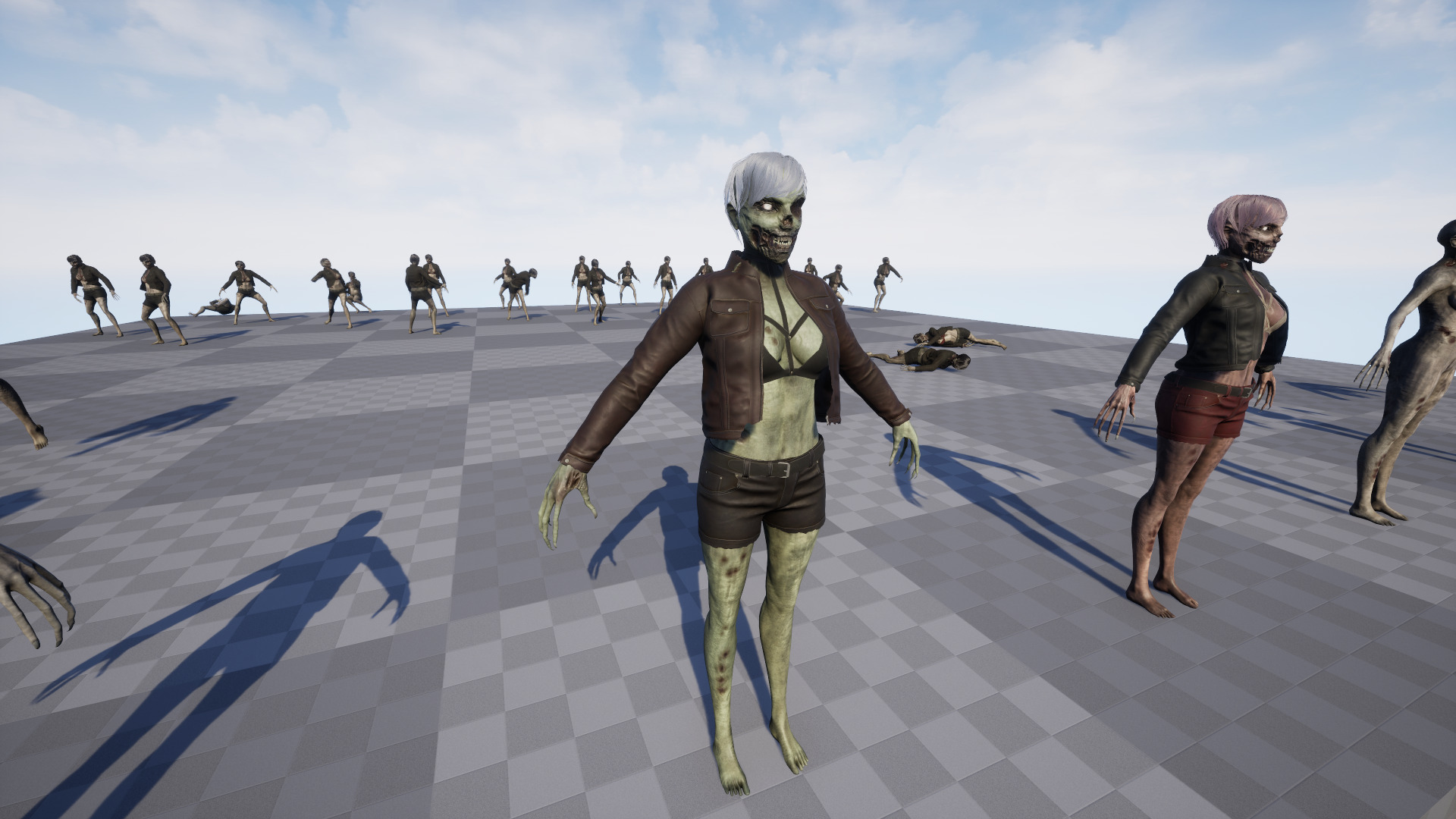 Zombie Girl Low-poly 3D model_24