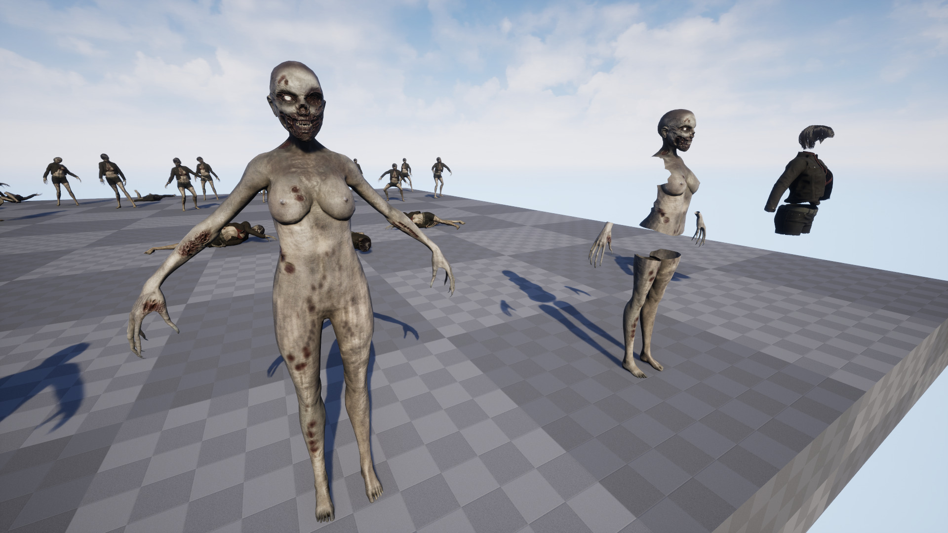 Zombie Girl Low-poly 3D model_23