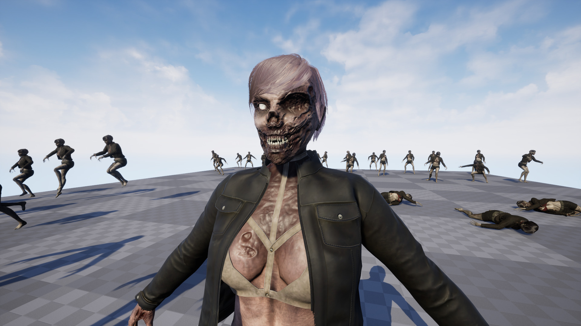 Zombie Girl Low-poly 3D model_25