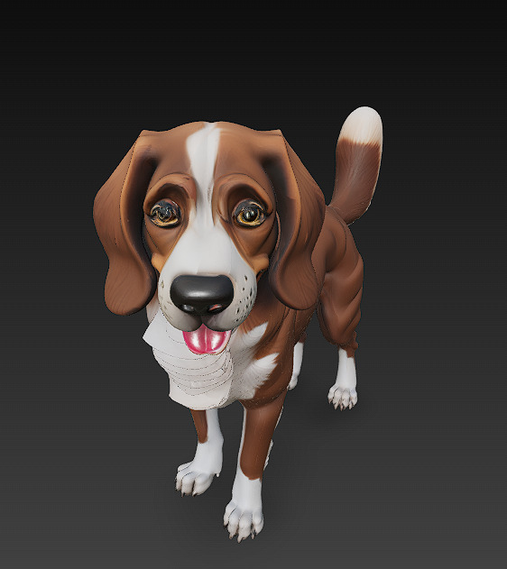 Dog Realistic 3D Model Basic - Low Poly Realistic Low-poly 3D model_2