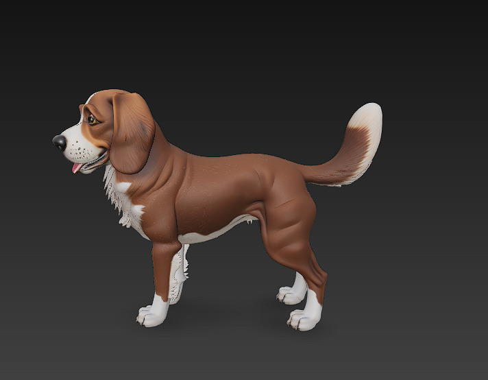 Dog Realistic 3D Model Basic - Low Poly Realistic Low-poly 3D model_5