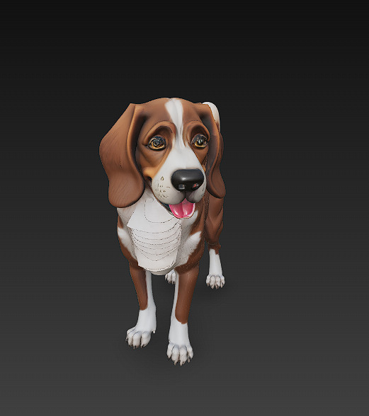 Dog Realistic 3D Model Basic - Low Poly Realistic Low-poly 3D model_1