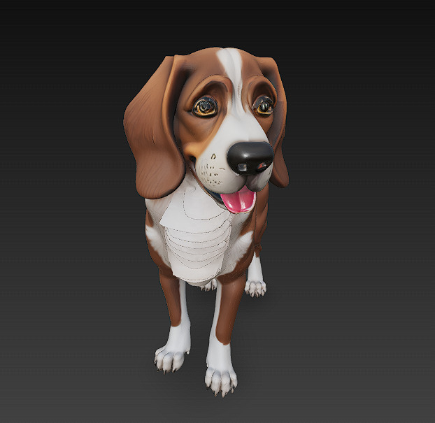Dog Realistic 3D Model Basic - Low Poly Realistic Low-poly 3D model_3