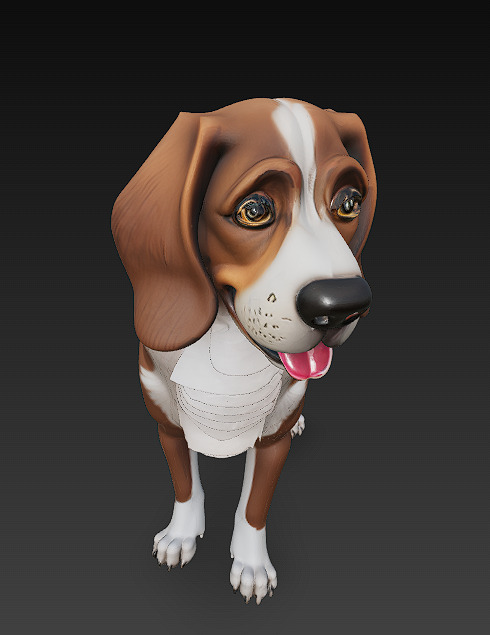 Dog Realistic 3D Model Basic - Low Poly Realistic Low-poly 3D model_4