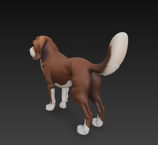 Dog Realistic 3D Model Basic - Low Poly Realistic Low-poly 3D model_6