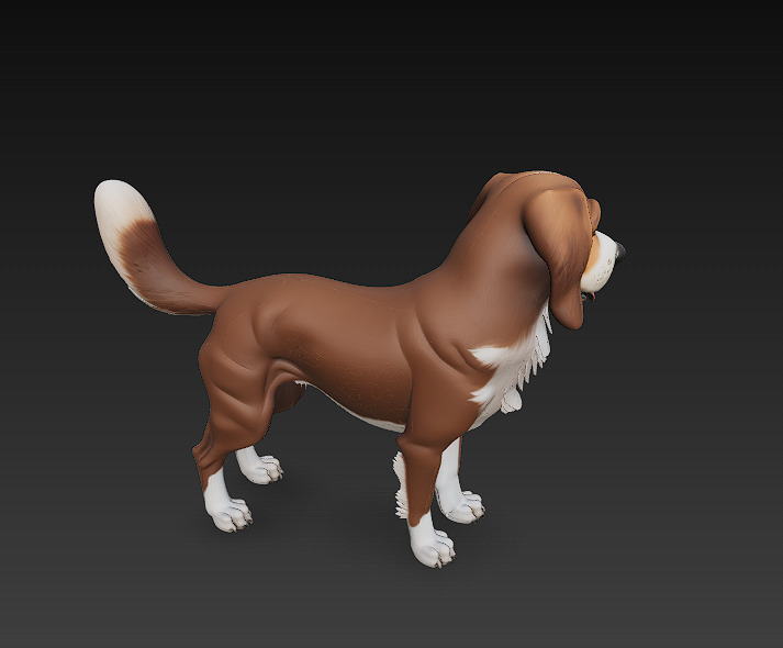 Dog Realistic 3D Model Basic - Low Poly Realistic Low-poly 3D model_8