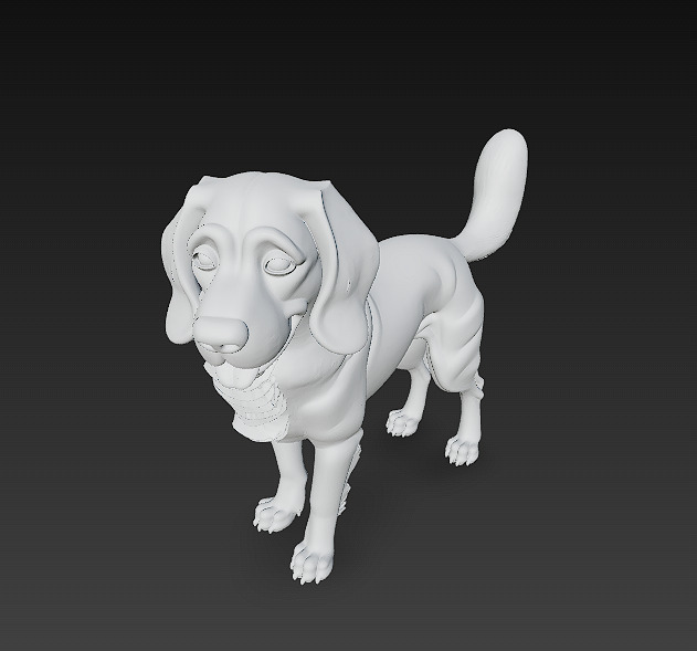 Dog Realistic 3D Model Basic - Low Poly Realistic Low-poly 3D model_10