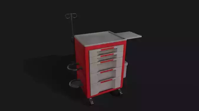 Hospital Emergency Cart 3D model