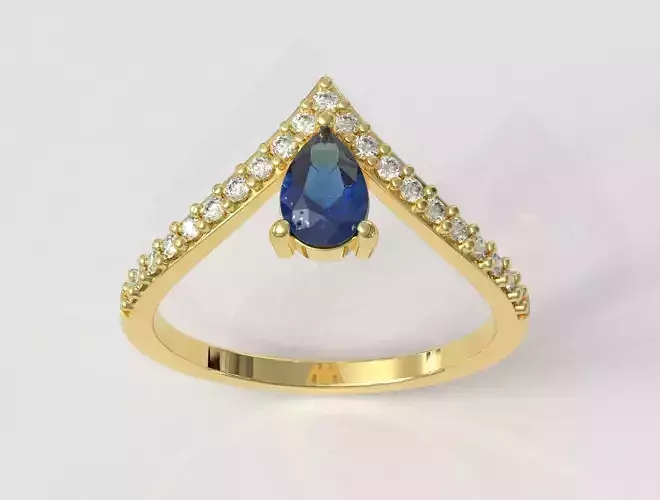 Pear Gemstone Modern Ring